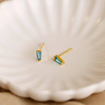 Birthstone Box Stud Earrings