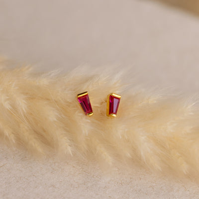 Birthstone Box Stud Earrings