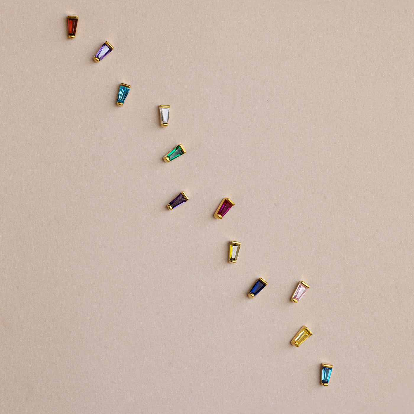 Birthstone Box Stud Earrings