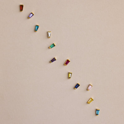 Birthstone Box Stud Earrings