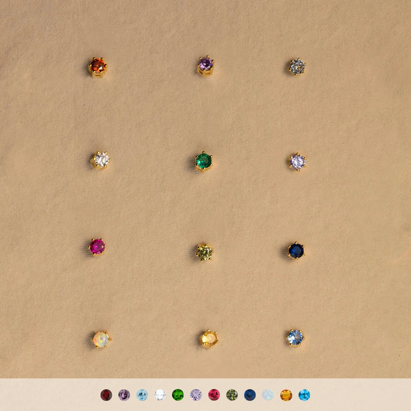 Birthstone Stud Earrings