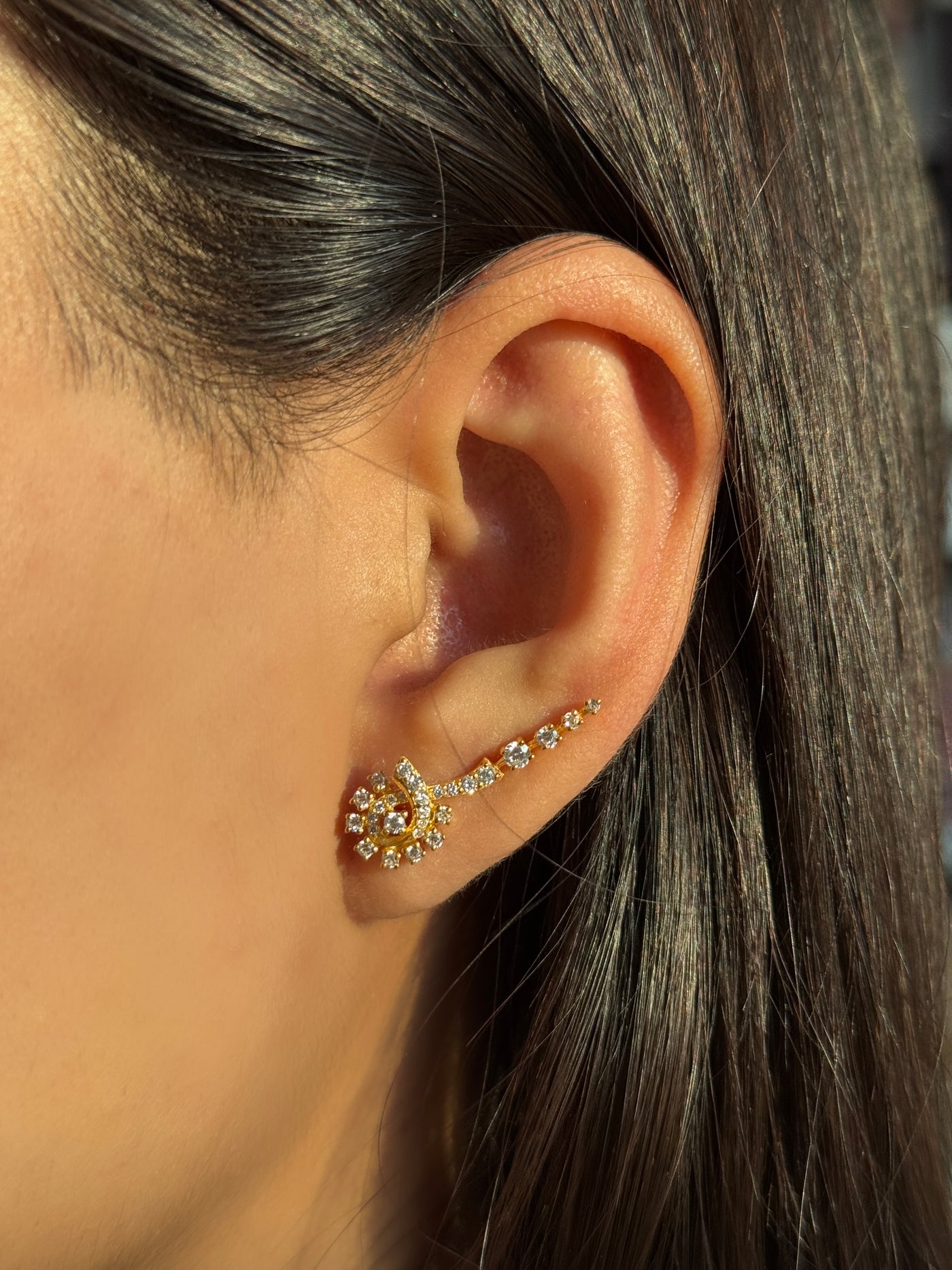 Sparkling climber earrings