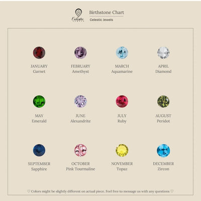 Birthstone Chain Stud Earrings