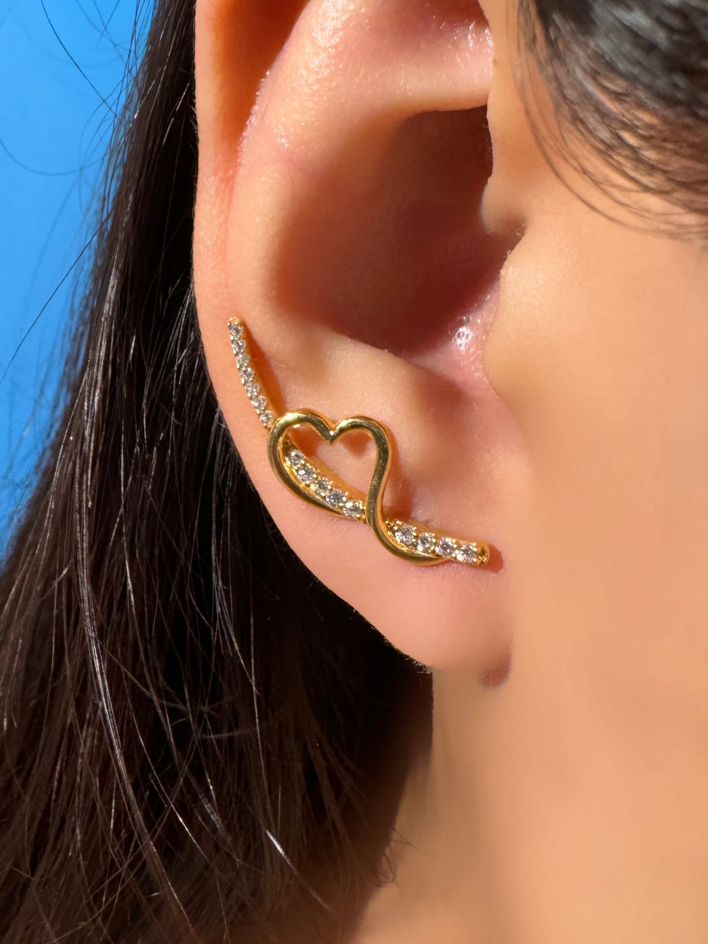 heart climber earrings