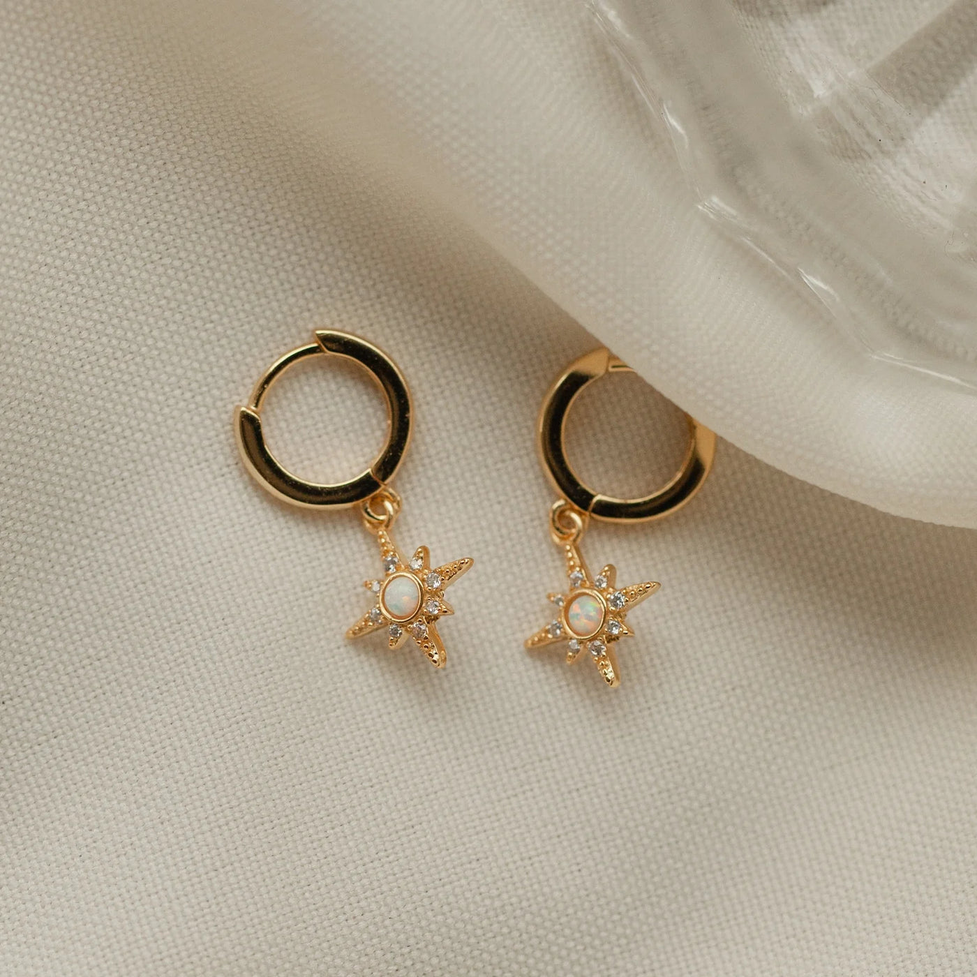 Pearl Star Hoop Earring