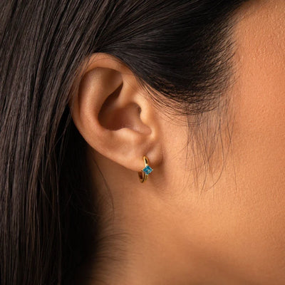 Birthstone Hoop Earrings