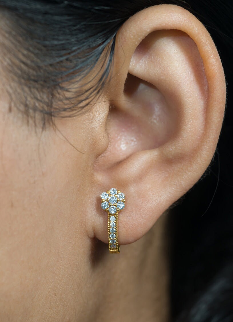 Cluster Hoop Earring