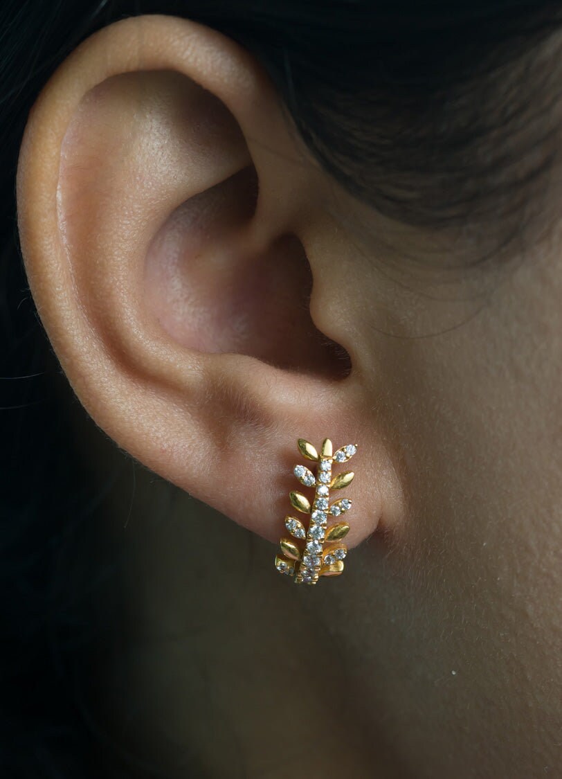 Leaf Hoop Earrings