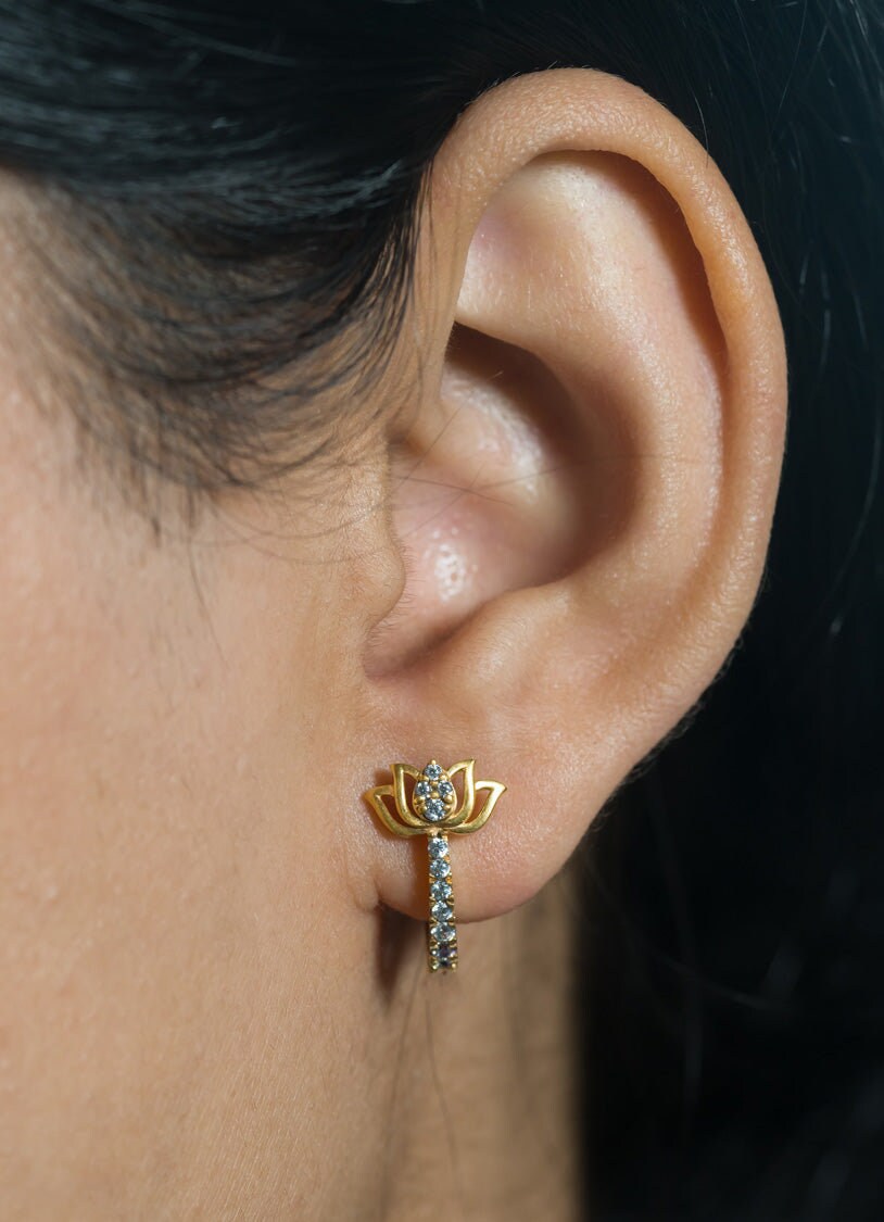 Lotus Hoop Earring