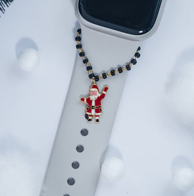 Santa Black Beads Watch Charm