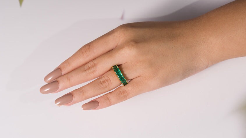 Emerald Band Ring