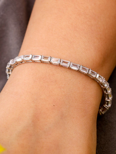 Rectangle tennis bracelet