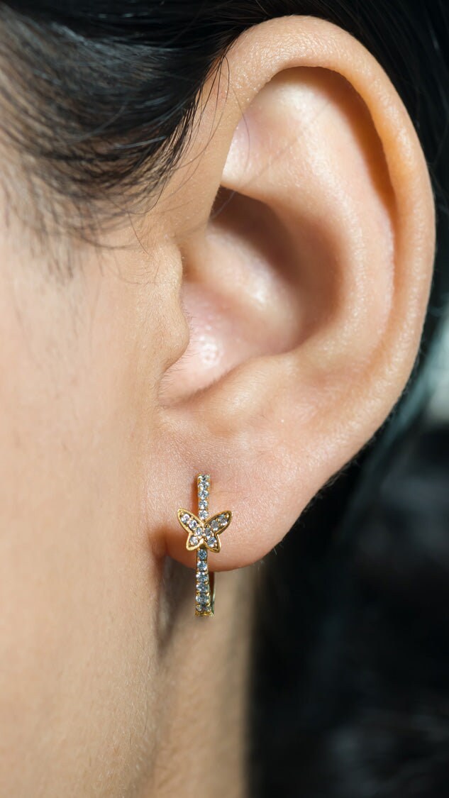 Butterfly Hoop Earring