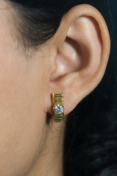 Contemporary Bling Hoop Earring