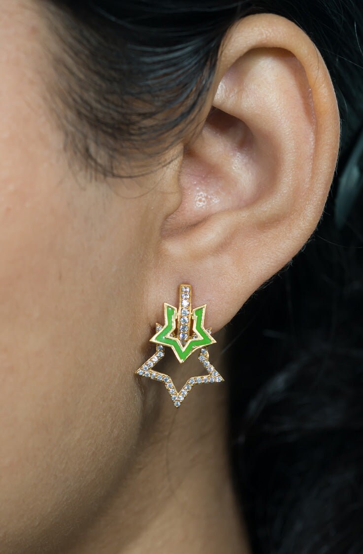 Green Star Earring