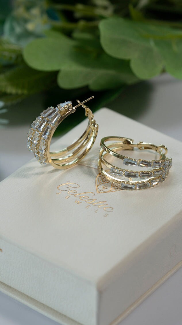 Huge Diamond Hoop Earrings