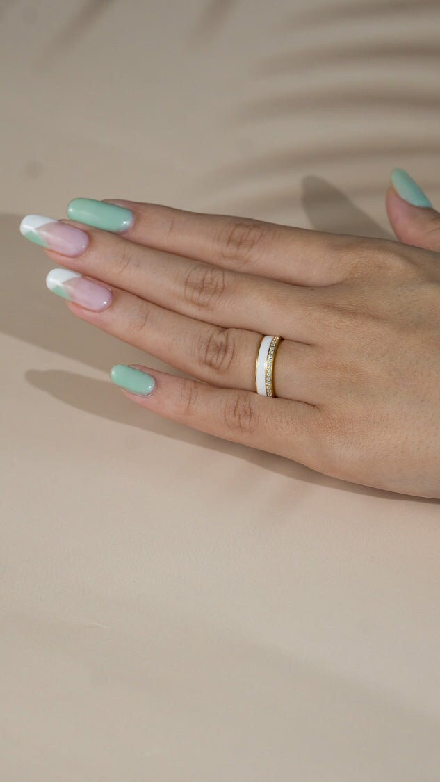 White Enamel Ring